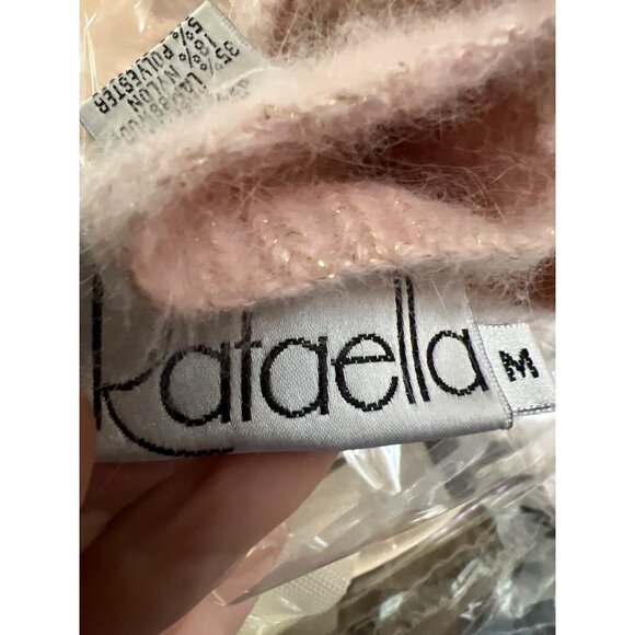 Rafaella M Pink Angora & Lambswool Blend V-Neck Sweater - Picture 3 of 12